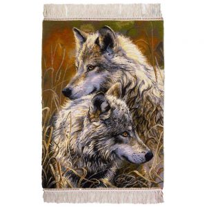 Handmade carpet wall hanging C Persia model wolves code 793019