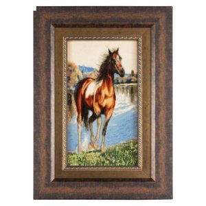 Handmade Pictorial Carpet, brown horse design, code 912025