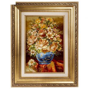 Handmade Pictorial Carpet, flower model in vase, code 902338