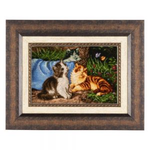 Handmade Pictorial Carpet, cats design, code 912027