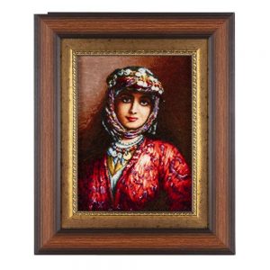 Handmade Pictorial Carpet, rural girl design, code 912003