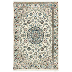 One and a half meter hand-woven carpet, Nain silk flower model, code n543042n