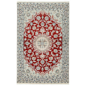 Two-meter hand-woven carpet, Nain silk flower model, code n443083n