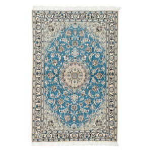 Two-meter hand-woven carpet, Nain silk flower model, code n443103n