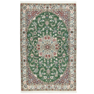 One and a half meter hand-woven carpet, Nain silk flower model, code n543044n