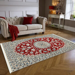 Two-meter hand-woven carpet, Nain silk flower model, code n443082n