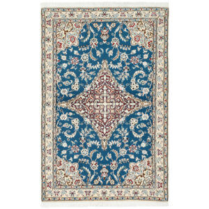 One and a half meter hand-woven carpet, Nain silk flower model, code n543046n