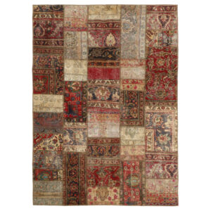 Collage of four-meter hand-woven carpet, embroidered model, code 676r