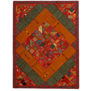 Collage of three-meter hand-woven kilim, embroidered model, code g557345