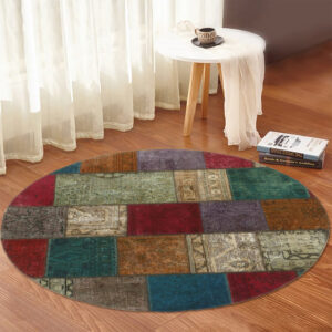 Two-meter hand-woven carpet collage, embroidered model, code 540921r