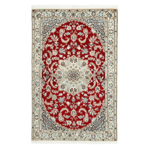 One and a half meter hand-woven carpet, Nain silk flower model, code n543017n