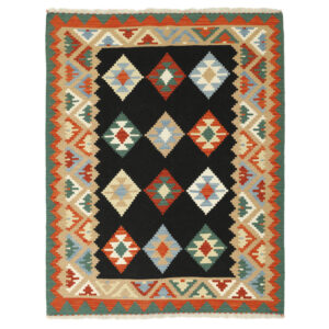 Hand-woven kilim three and a half meters Qashqai design g567811