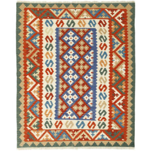 Three-meter hand-woven kilim, Qashqai model, code g56790