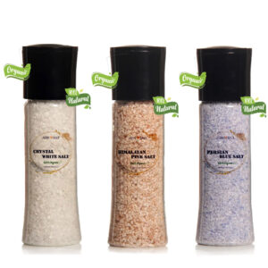 Large Salt mill with 400 grams of Natural Persian Blue salt