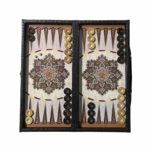 Khatam design leather backgammon board