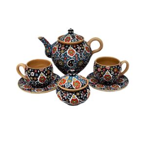 Misc. / Misc. Misc. enameled tea set, 6 fabrics, code 021