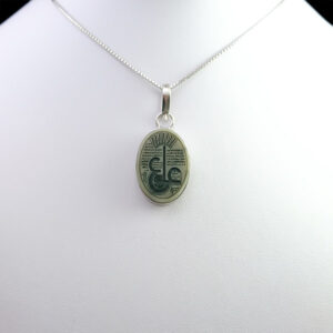 Men’s and women’s silver jade necklace designed by Ain Ali (AS) + amulet of Imam Javad (AS)