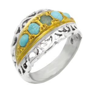 Men’s silver multi-stone ring, Hanif design