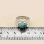 Men’s silver Nishaburi turquoise ring, handmade by Loa design