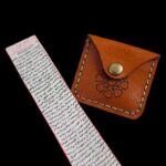 Natural leather necklace with the amulet of Imam Javad (AS) on goat skin, Nasr design (handwritten)