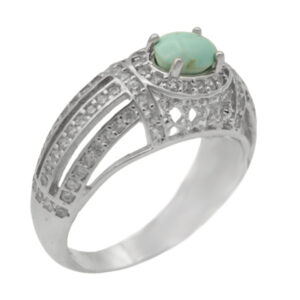 Nishaburi silver turquoise ring for women with star design