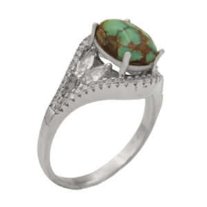 Nishaburi turquoise ring for women, loose design