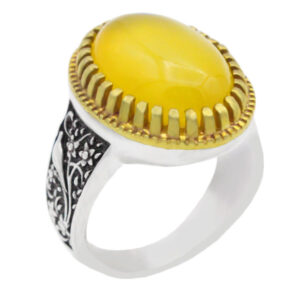 Sharaf Al Shams silver men’s ring Chavash design + engraving