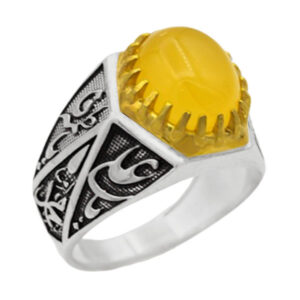 Sharaf Al Shams silver ring for men, Kasa design