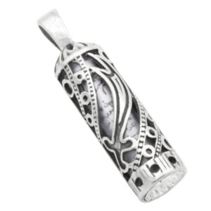 Silver amulet necklace of Imam Javad (AS) Zulfiqar design 2