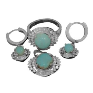 Women’s half-set of Nishaburi turquoise, flower crown design