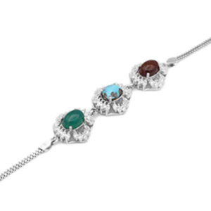 Women’s multi-stone silver bracelet of Arefe design