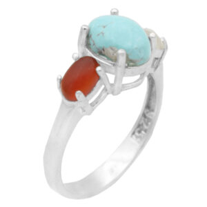 Women’s multi-stone silver ring, Sepideh design