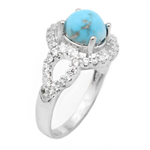 Women’s Nishaburi silver turquoise ring with light design