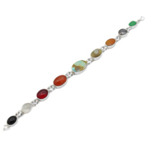 Women’s silver bracelet with a few stones, handmade, Haditha design