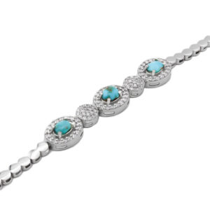 Women’s silver Nishaburi turquoise bracelet, Janet design