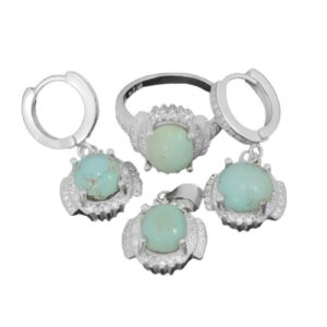 Women’s silver Nishaburi turquoise half set, Pinar design