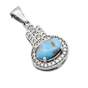 Women’s silver Nishaburi turquoise necklace Damla design