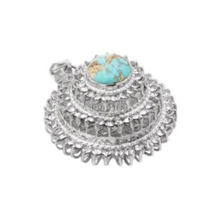 Women’s silver Nishaburi turquoise necklace, Dibarakh design