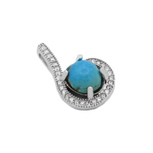 Women’s silver Nishaburi turquoise necklace with lunar design