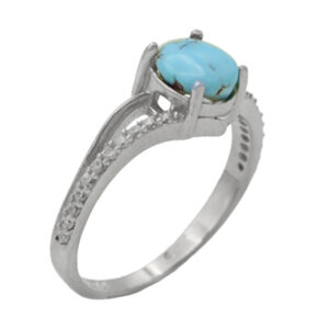 Women’s silver Nishaburi turquoise ring with Chika design