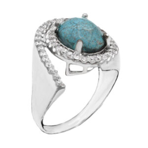 Women’s silver Nishaburi turquoise ring with special design