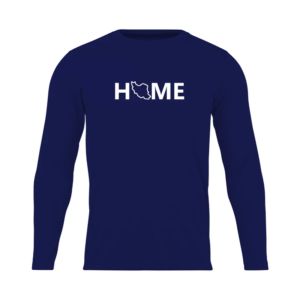 HOME T-shirt, Men's long sleeve with Navy color - 100% Cotton