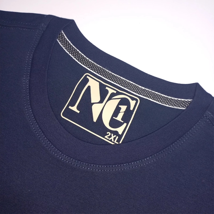 HOME T-shirt, Men's long sleeve with Navy color - 100% Cotton