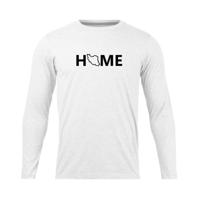 Men's long sleeve HOME T-shirt, white color - Persian Pattern