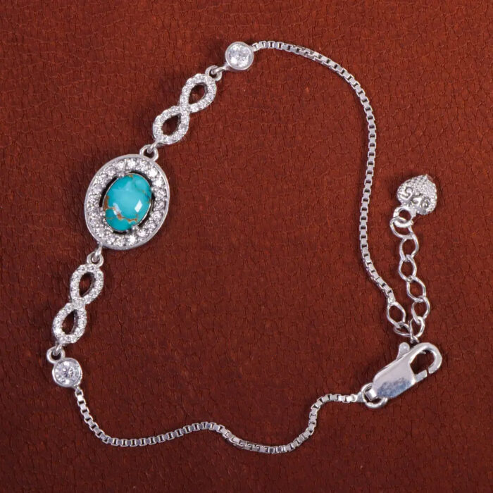 Luxury Neyshabur Turquoise Stone Bracelet for Women’s on 925 Silver