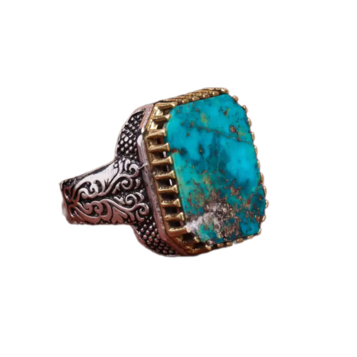 Men’s Silver Ring with Premium Nishaburi Turquoise