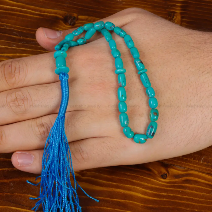 Real Neyshaboor Turquoise (feroza) Tasbih with 33 beads