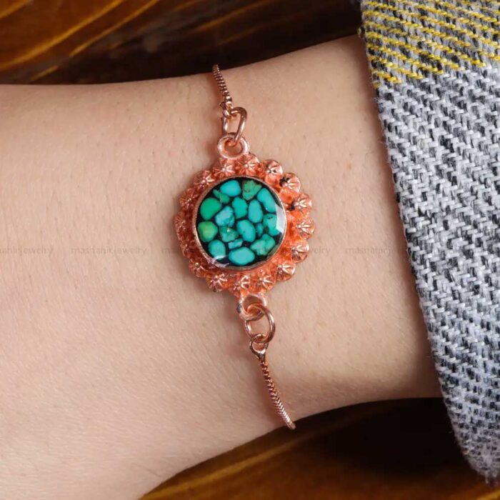 Feroza Bracelet Opulence, with Real Turquoise copper bracelet