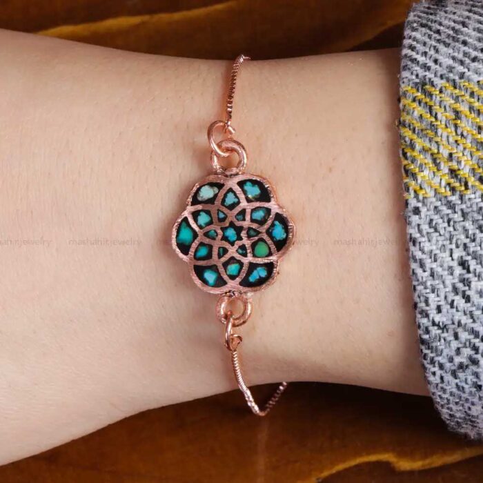 Feroza Bracelet Radiance on Copper with Genuine Turquoise