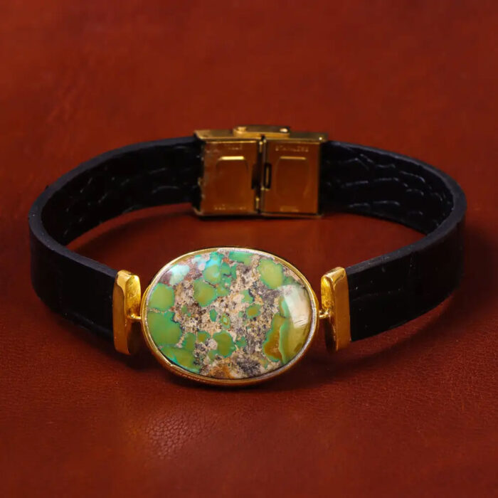 Feroza Bracelet Legacy with Authentic Real Dark blue Leather